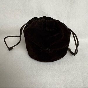 Empty HERMES Dark Brown Velvet Bracelet Dust Bag